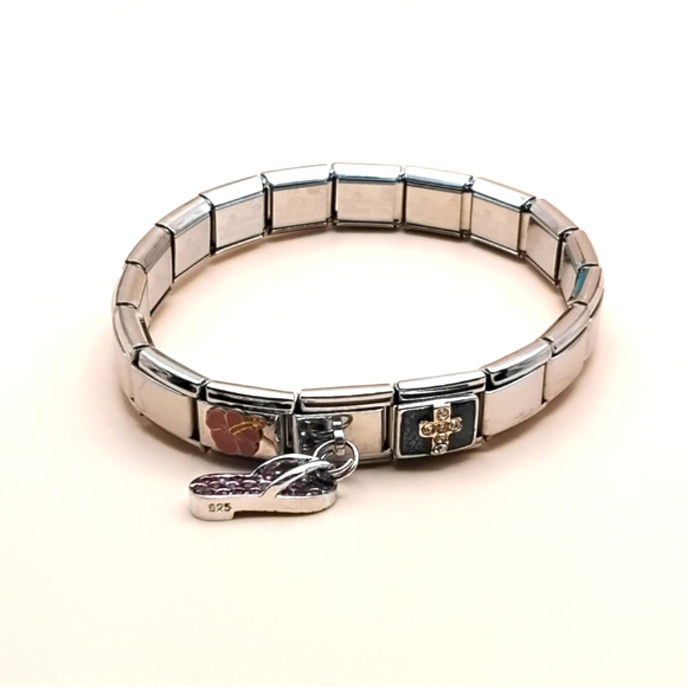 Stainless Steel Stretch Charm Bracelet